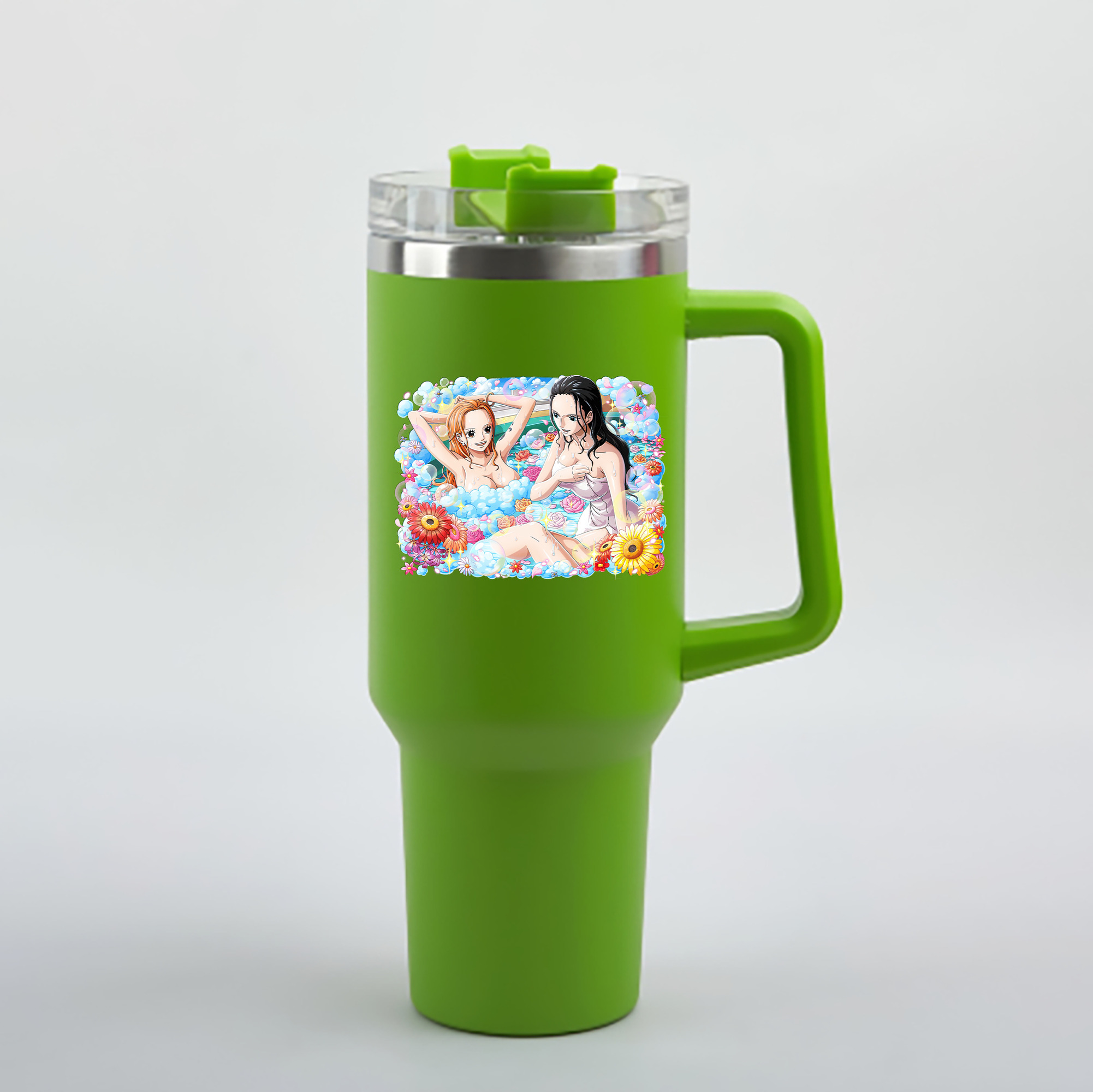 ワンピース ニコ・ロビン ONE PIECE Nico Robin 1200mL車用タンブラー - クリスタルステッカー（プラスチックストロー付き）